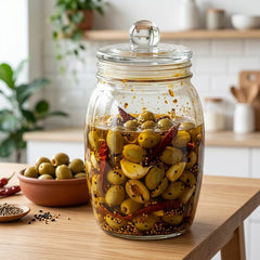 PREMIUM TRANSPARENT GLASS STORAGE JAR WITH AIRTIGHT LID