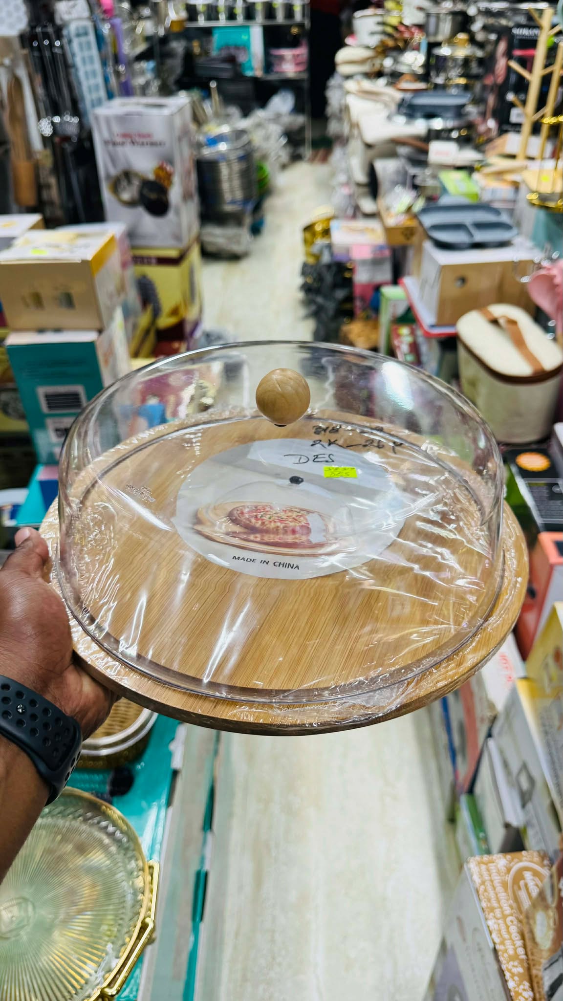 Bamboo Wooden & Acrylic Imported High Quality Cake Bread Snacks Cookies Storage Dome Box 🎂🍩🧁