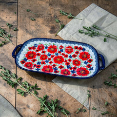 Floral Design Red Color Ceramic Dinner set
