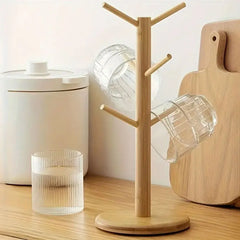Wooden Mug Cup Stand Holder Tree Shape
