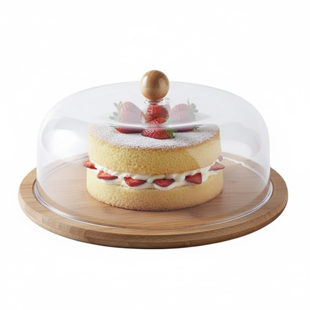 Bamboo Wooden & Acrylic Imported High Quality Cake Bread Snacks Cookies Storage Dome Box 🎂🍩🧁