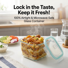 PREMIUM GLASS STORAGE BOX – SMART & STYLISH FOOD STORAGE 880ML ✨