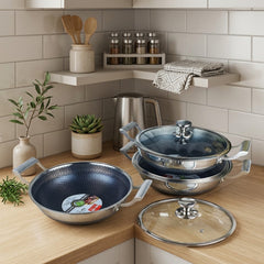 Premium Germany Technology Deep Korai – Both-Side Honeycomb Design With Glass Lid 🥘✨
