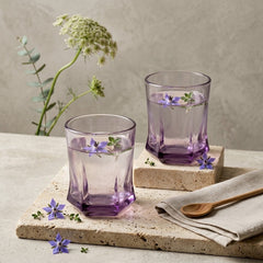 Premium Tinted Violet Curved Glass Set – 6Pcs 💜🌸