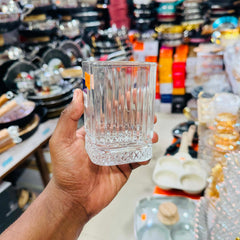 Vintage Thick-Bottom Diamond Striped Glass Set 💎