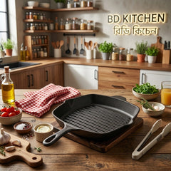 CAST IRON CHEF’S SKILLET – HEAVY-DUTY QUALITY FOR PERFECT COOKING! 🍳