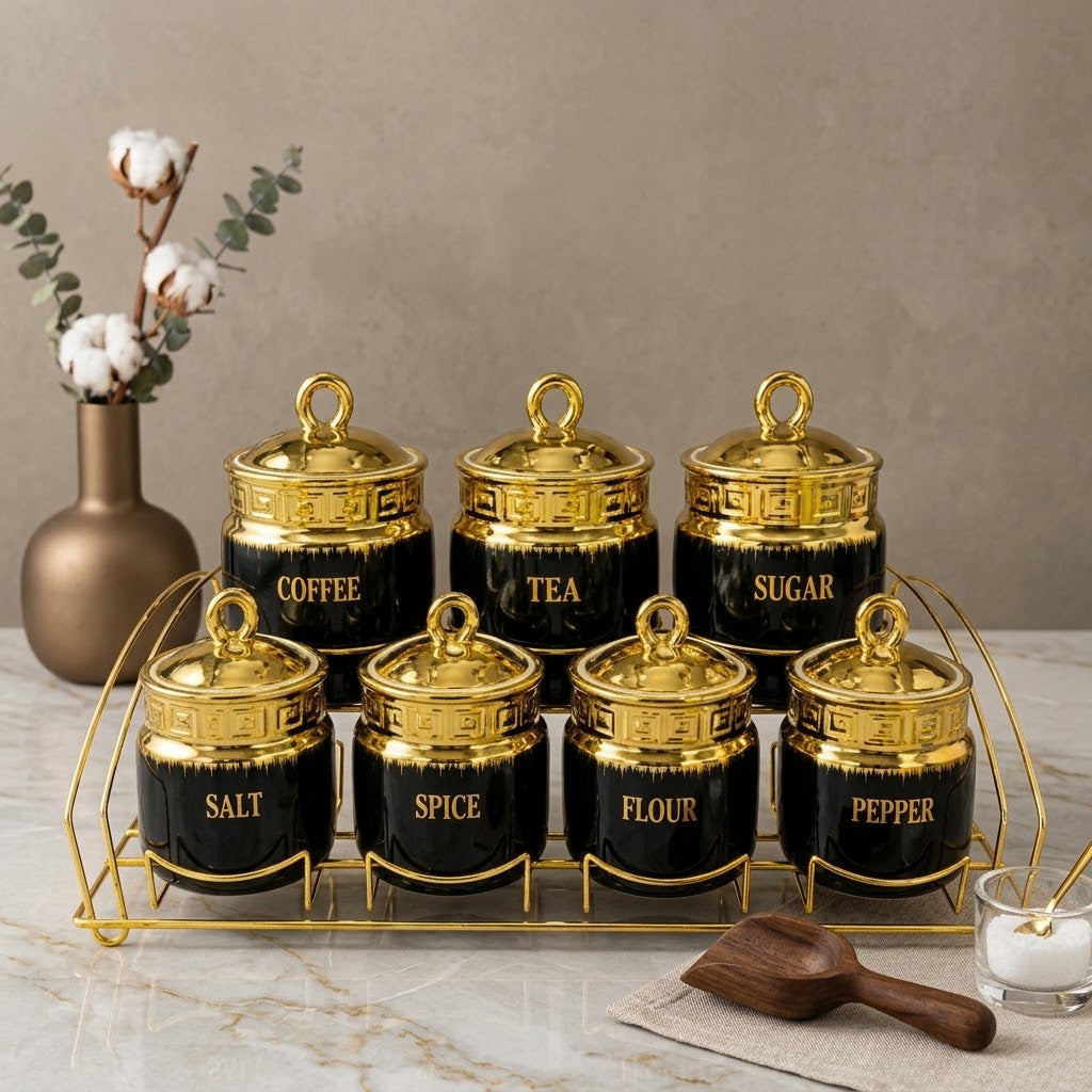 PREMIUM CERAMIC KITCHEN STORAGE SET – 7PCS 🏡✨