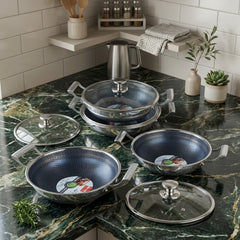 Premium Germany Technology Deep Korai – Both-Side Honeycomb Design With Glass Lid 🥘✨