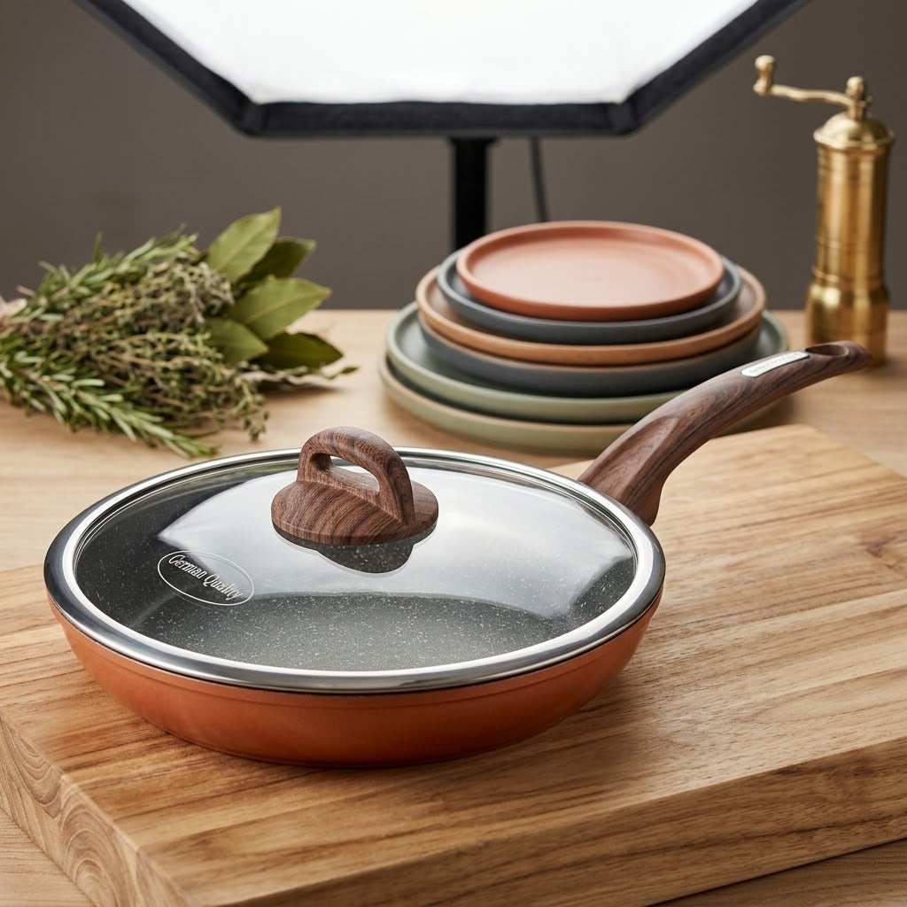 Novena Magic Non-Stick Fry Pan with Glass Lid ✨🍳