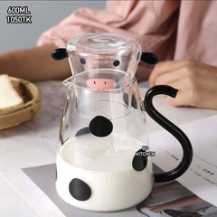 🐄🥛 Make Every Sip More Enjoyable with This Adorable Cow Glass Milk Pot – A Perfect Blend of Style, Functionality & Cuteness!