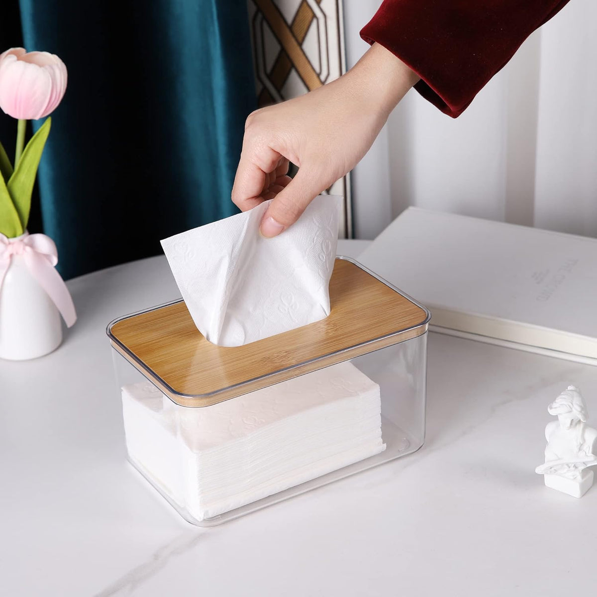 ✨ Acrylic Tissue Box &amp; Dryer Sheet Holder 🏡💎 – Premium Clear Acrylic Organizer for Elegant Home Décor, Laundry Room Storage &amp; Modern Tabletop Styling 🤍🪄