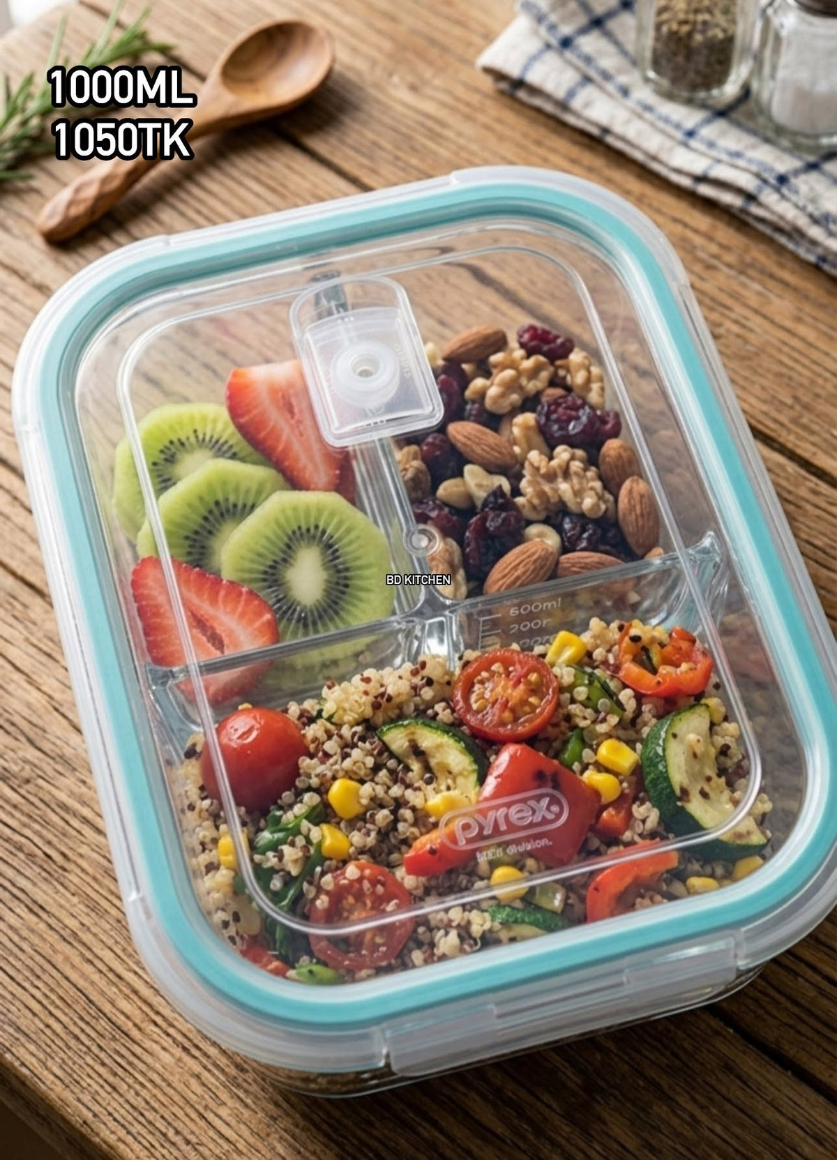 Premium 3-Part Glass Lunch Box ✨🍱
