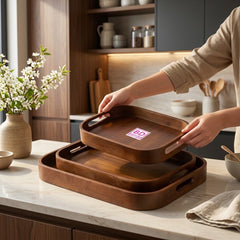 BAMBOO WOODEN TRAY SET – NATURAL ELEGANCE FOR YOUR HOME! 🤎☕