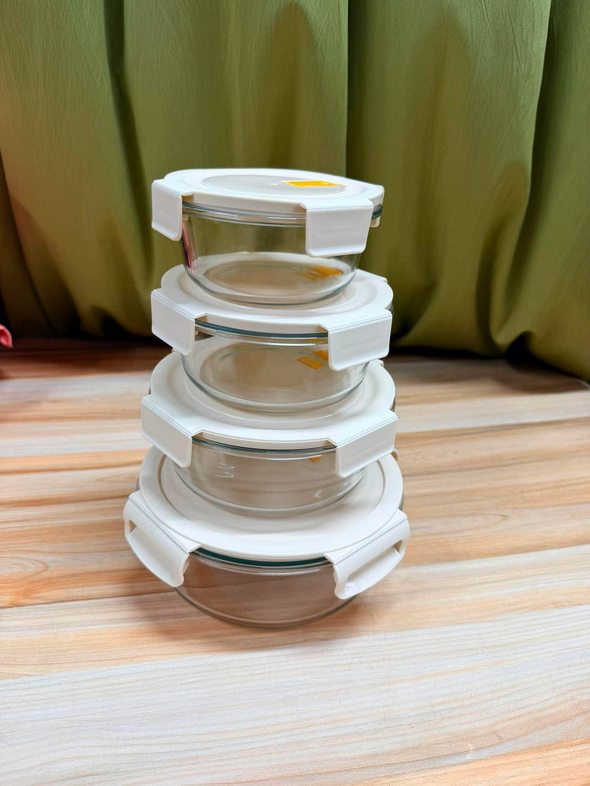 Premium 4 Pcs Round Shape Oven Proof Glass Food Container Set 🥘🫙
