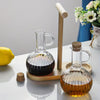 2 Pcs Glass Oil &amp; Vinegar Jar with Bamboo Stand 🏠💚