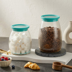 Striped Transparent Heat-Proof Glass Jar Set 🍡🥠