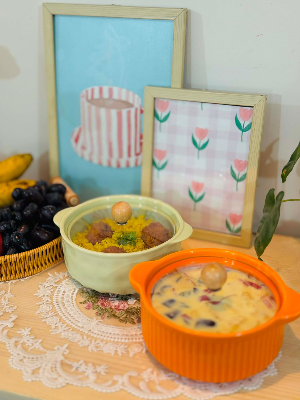 Ceramic pot with high-quality heat-resistant glass lid Ceramic Bowl