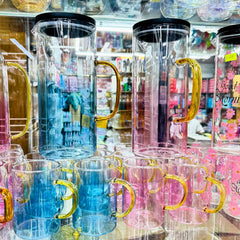 Colourful Borosilicate Heat Resistant Transparent Water  Jug set  7pcs Glass Jug set