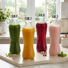 Imported Transparent Glass Bottle – Freshness Meets Modern Style 🍑🍹