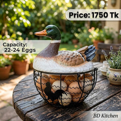 CUTE MALLARD DUCK EGG BASKET – CHARMING KITCHEN DECOR! 🥚💛
