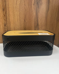ELEGANT METAL AND WOODEN TISSUE BOX 🌿🖤