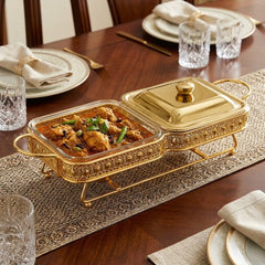 ✨🔥 LUXURY DOUBLE GLASS CHAFING DISH & BUFFET FOOD WARMER 🔥✨