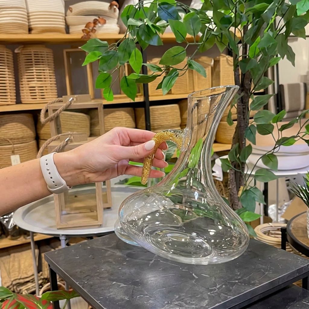 LUXURY GOLD HANDLE GLASS WINE DECANTER ✨✨