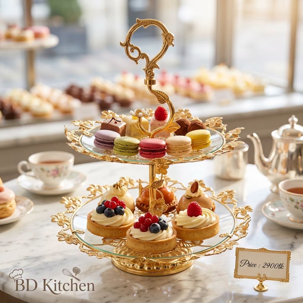 LUXURY 2-TIER GOLDEN GLASS CAKE &amp; DESSERT STAND ✨✨