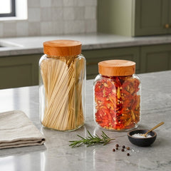 Premium Clear Glass Storage Jar 2Pc Set 1550ml + 2100ml🤍🏡
