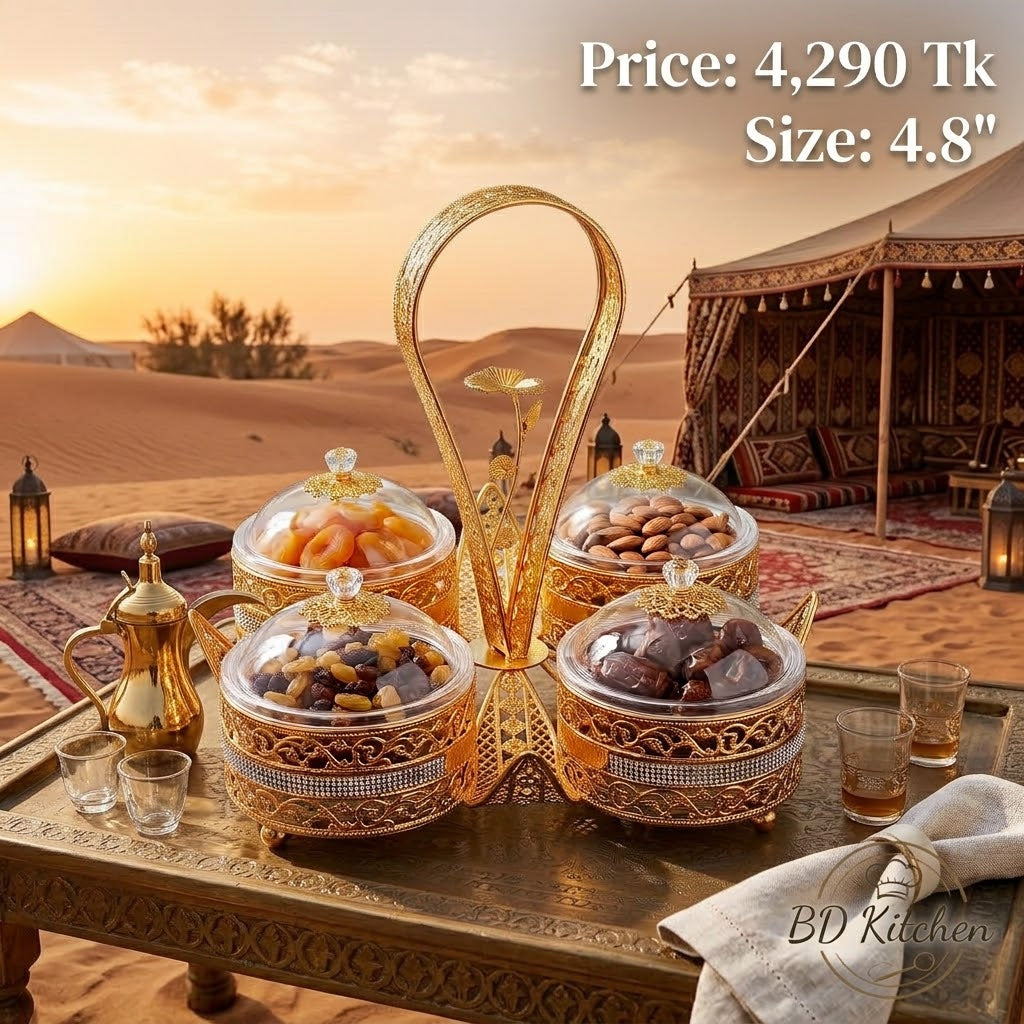 LUXURY 4-PIECE GOLDEN DESSERT & CANDY SERVING SET 👑✨