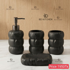 Modern Sculptural Ceramic Bathroom Accessory Set ✨🛁