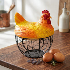 Premium Chicken-Shaped Egg Storage Basket – Heavy Quality &amp; Unique Kitchen Organizer 🥚🧺🐔✨