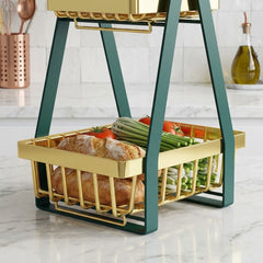 2-Tier Metal Fruit Basket – Stylish &amp; Space-Saving Kitchen Organizer 🍊🍎🍋🍋‍🟩