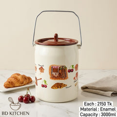 Aesthetic Printed Enamel Jar 3000ML – Stylish Storage for Every Corner of Your Home 🏡🌿