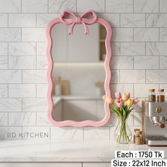 Girly Pink Bow Aesthetic Wall Mirror – Pinterest Inspired Cute &amp; Unique Home Décor 💟🌸