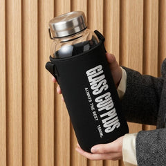 Printed Transparent Borosilicate Heat-Resistant Hot &amp; Cold Glass Bottle With Protective Cover 💧🍂🥝