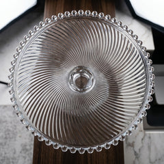 ELEGANT GLASS CAKE STAND WITH DOME LID