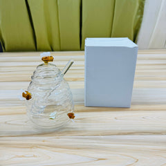 Transparent Bee Jar Unique Tapered Jar Honey Pot Sealed Honeycombs Shape Large Honey Bottle Honey Pot Jar