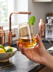 Elegant Amber-Tinted Stemless Wine Glasses 🍷🤎