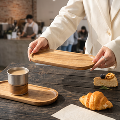 Slender Long Oval Bamboo Serving Tray Smooth Finish | Imported Quality | Elegant Design 🌿☕🥐🧈