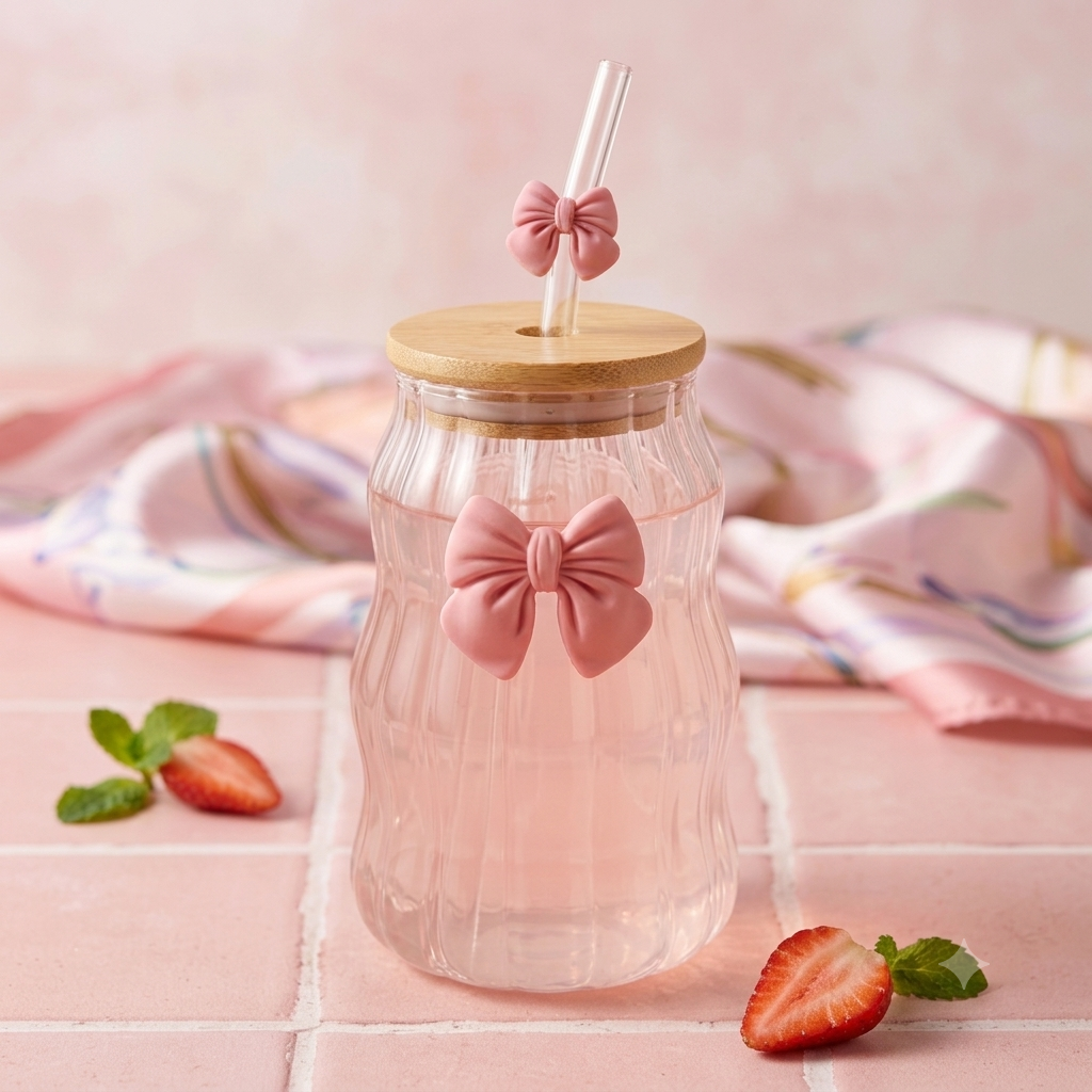 Sip in Style with Our Coquette Pastel Bow Tie Juice Pot! 🍹🎀 ✨
