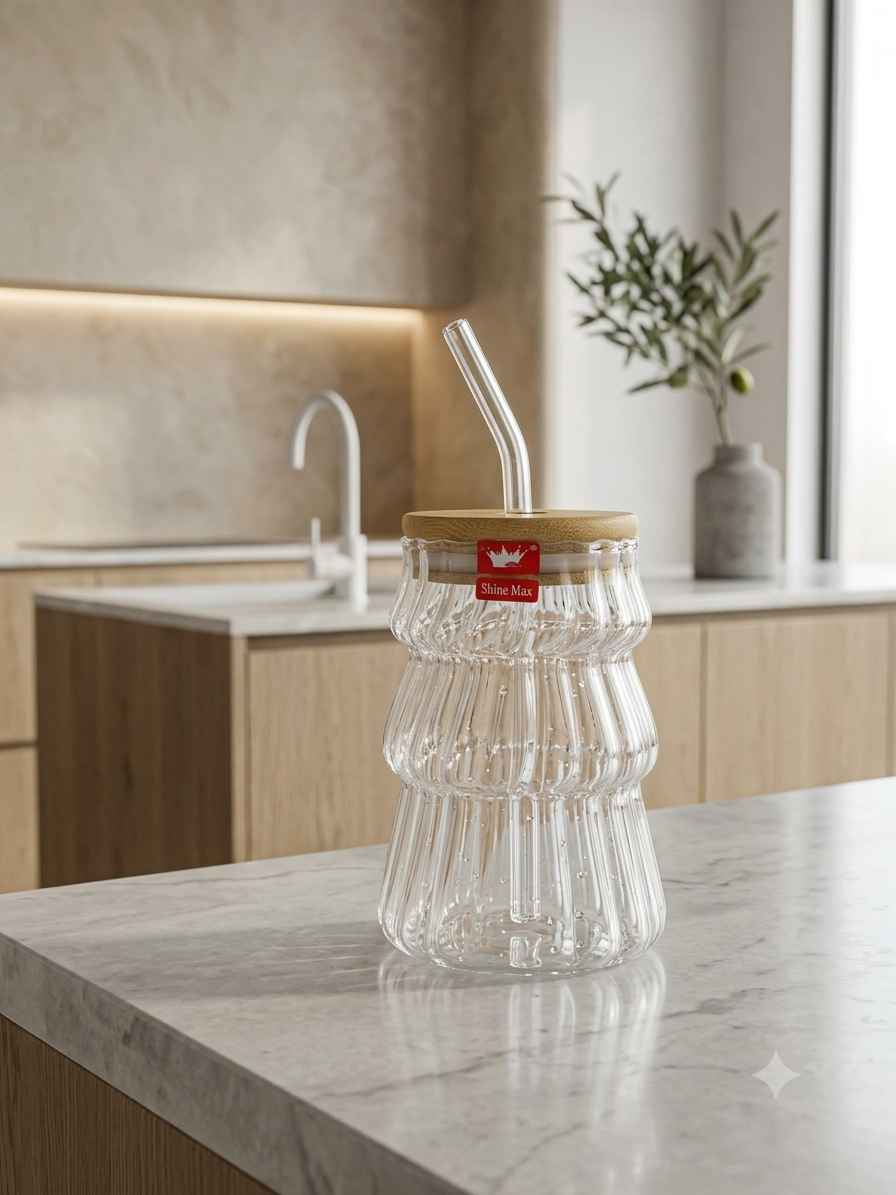 Chic Ribbed Glass Juice Pot – Every Sip Feels Like a Luxury Vacation ✨🍹