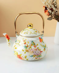 Vintage-Style Floral Enamel Tea Kettle – Timeless Beauty for Every Tea Moment ☕🌸✨