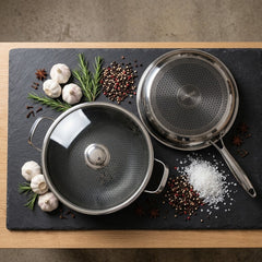 Premium 316 Stainless Steel Honeycomb Wok Korai – 30cm With Lid 🍳🥘