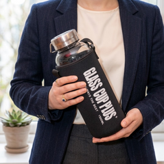 Printed Transparent Borosilicate Heat-Resistant Hot &amp; Cold Glass Bottle With Protective Cover 💧🍂🥝
