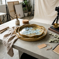 2-PIECE NESTING DECORATIVE SERVING TRAY SET – ELEGANCE THAT ENHANCES YOUR HOME! ✨
