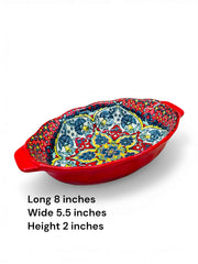 Bohemian Egg-shaped Ceramic Baking Pan Pasta  Dish Fruit Salad Plate Colorful Combination