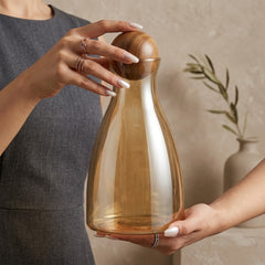 Elegant Borosilicate Glass Decanter with Natural Cork Lid – Stylish, Heat-Resistant &amp; Perfect for Everyday Serving! 🍹🍊🌻