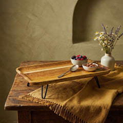 Aesthetic Bamboo Wooden Serving Tray – Elevate Your Table in Style! 🥐🧁