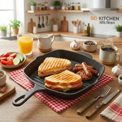 CAST IRON CHEF’S SKILLET – HEAVY-DUTY QUALITY FOR PERFECT COOKING! 🍳